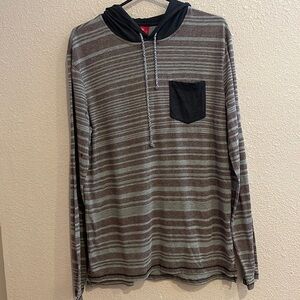 MENS UNIONBAY LONG SLEEVE T-SHIRT WITH HOOD SIZE LARGE​​​​​​​